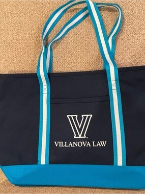 Villanova Law Navy and Teal Canvas Tote Bag- new